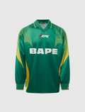 APE FLAME MONOGRAM JACQUARD LOGO RELAXED FIT FOOTBALL JERSEY
