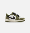 Air Jordan 1 Low OG Medium Olive And Summit White Infant Toddler Lifestyle Shoe - Medium Olive/Black/Summit White/Sail)