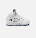 Air Jordan 5 Retro OG White Metallic Infant Toddler Lifestyle Shoe - White/Black/Metallic Silver Free Shipping