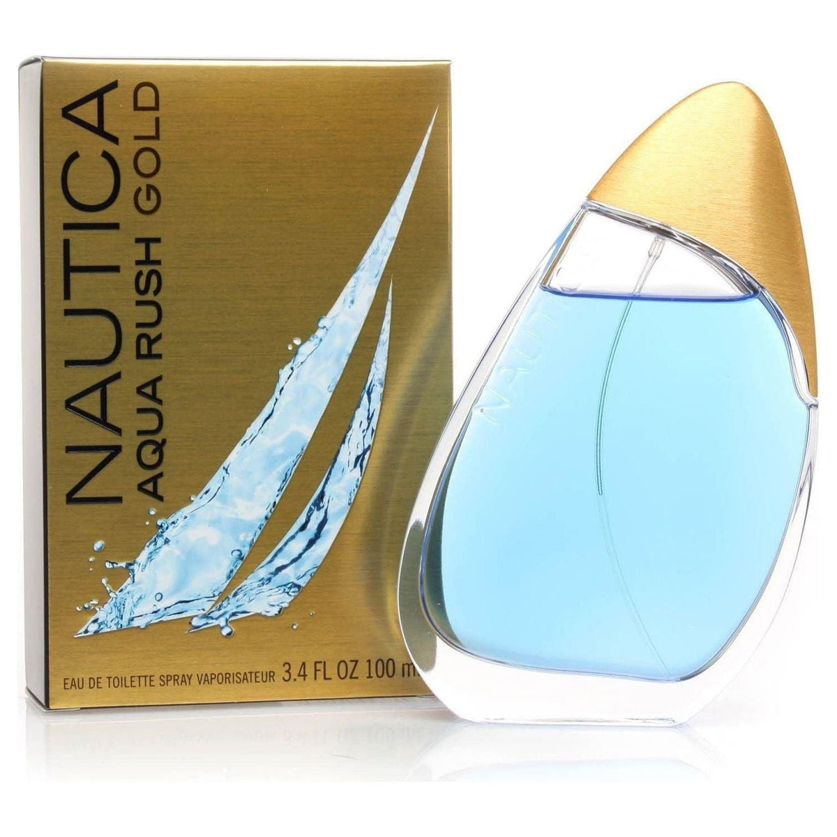 NAUTICA AQUA RUSH GOLD 3.3 oz / 3.4 oz edt for Men NEW IN BOX