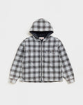 Zip Hooded Plaid Shirt Jacket