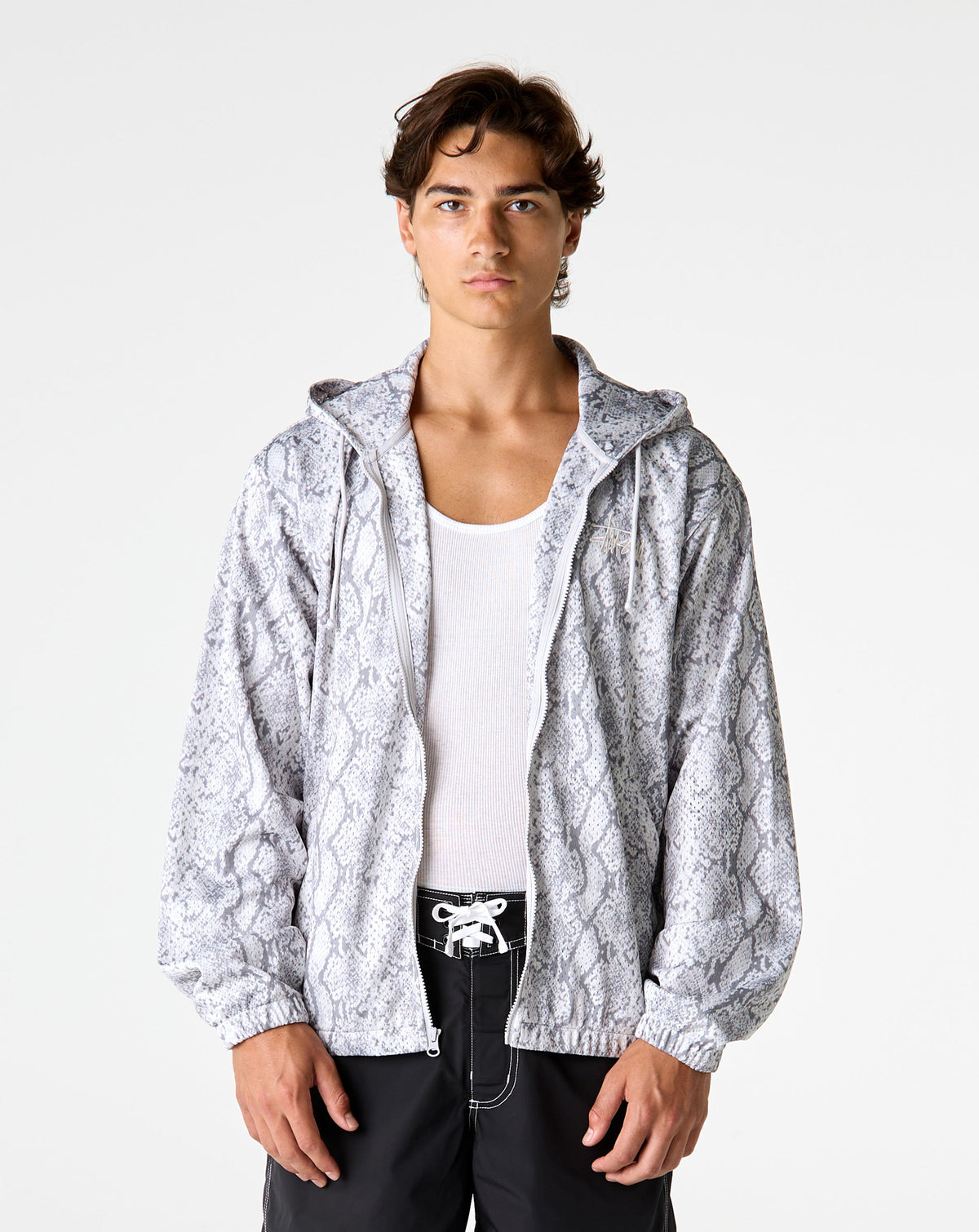 Athletic Mesh Zip Hoodie