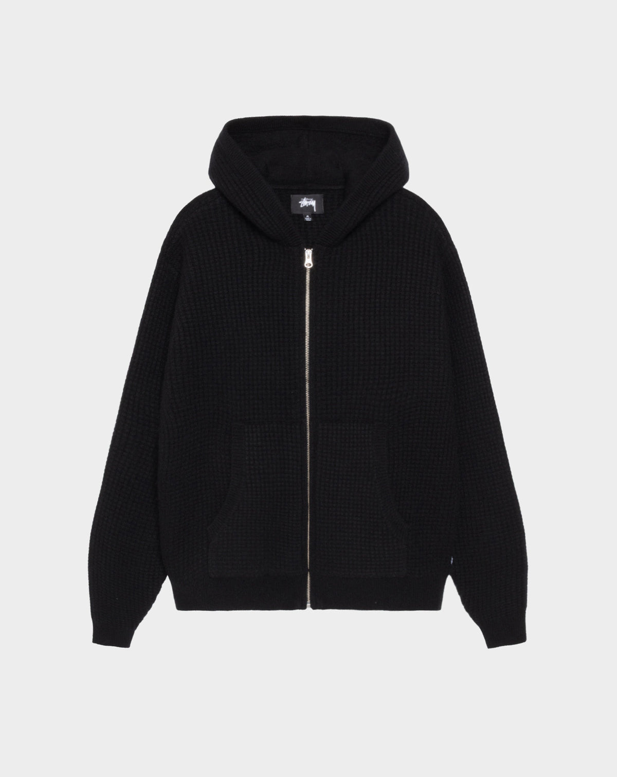 Waffle Cashmere Zip Hoodie