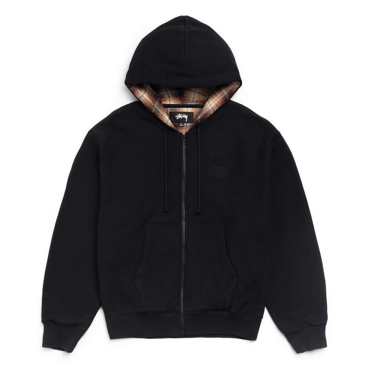 Stussy Plaid Lined Zip Hood (Black)