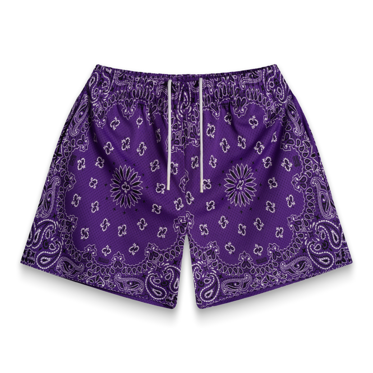 Screenprinted Paisley Two-Tone Purple Shorts