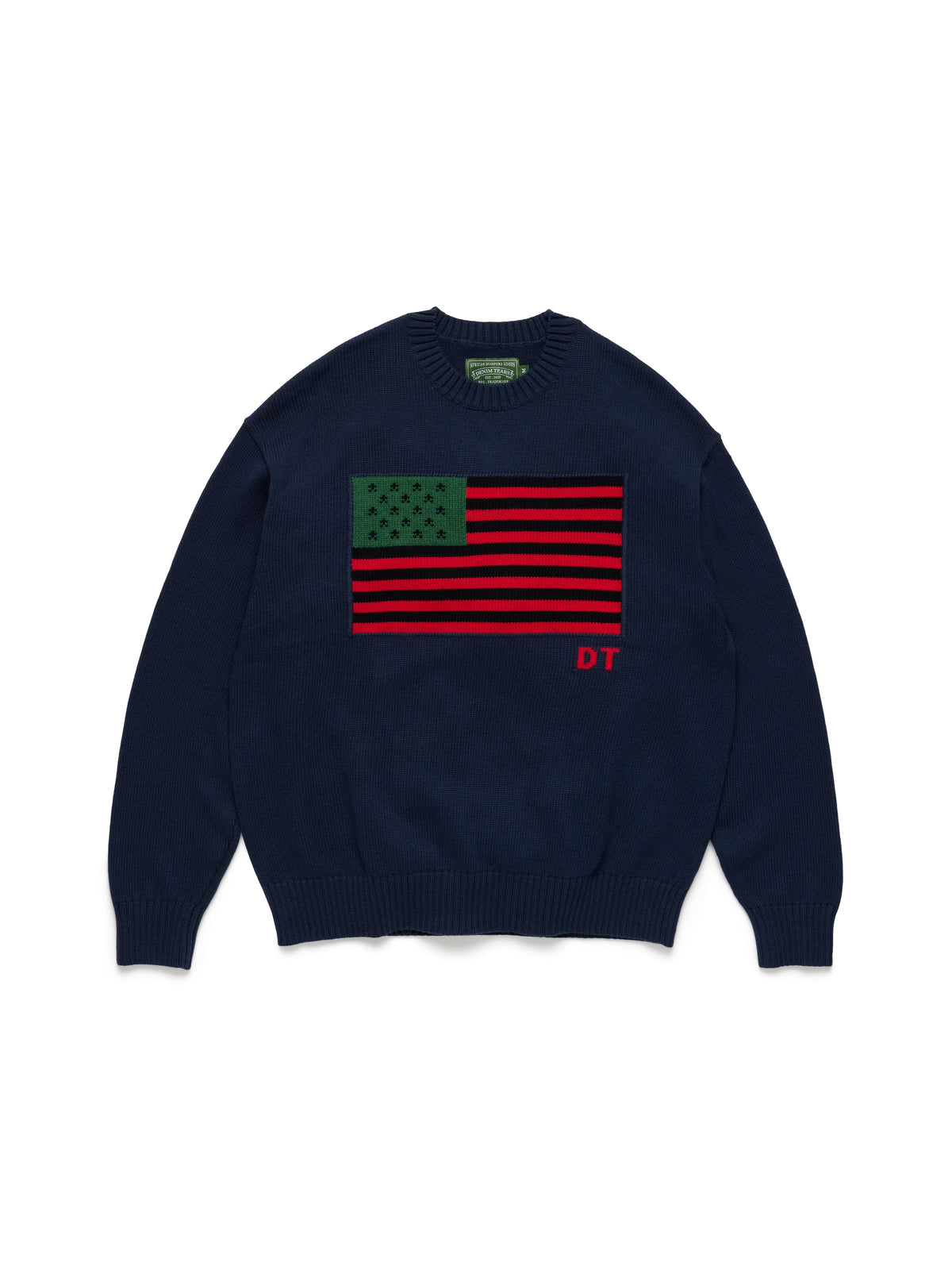 Pan-African American Pilled Sweater Navy