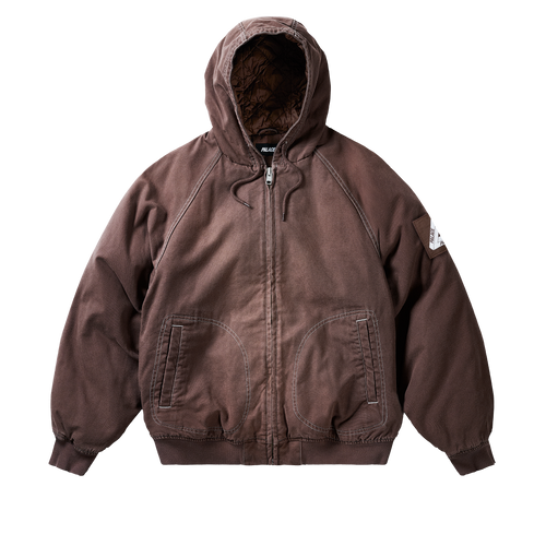 10 OZ HOODED CANVAS JACKET BROWN