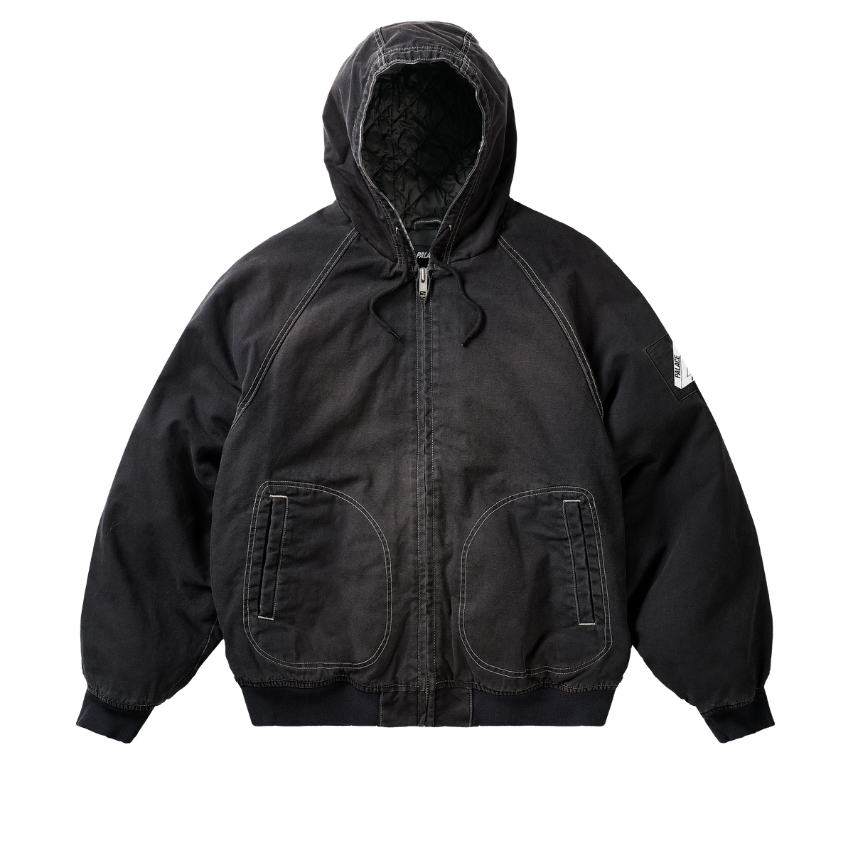 10 OZ HOODED CANVAS JACKET BLACK