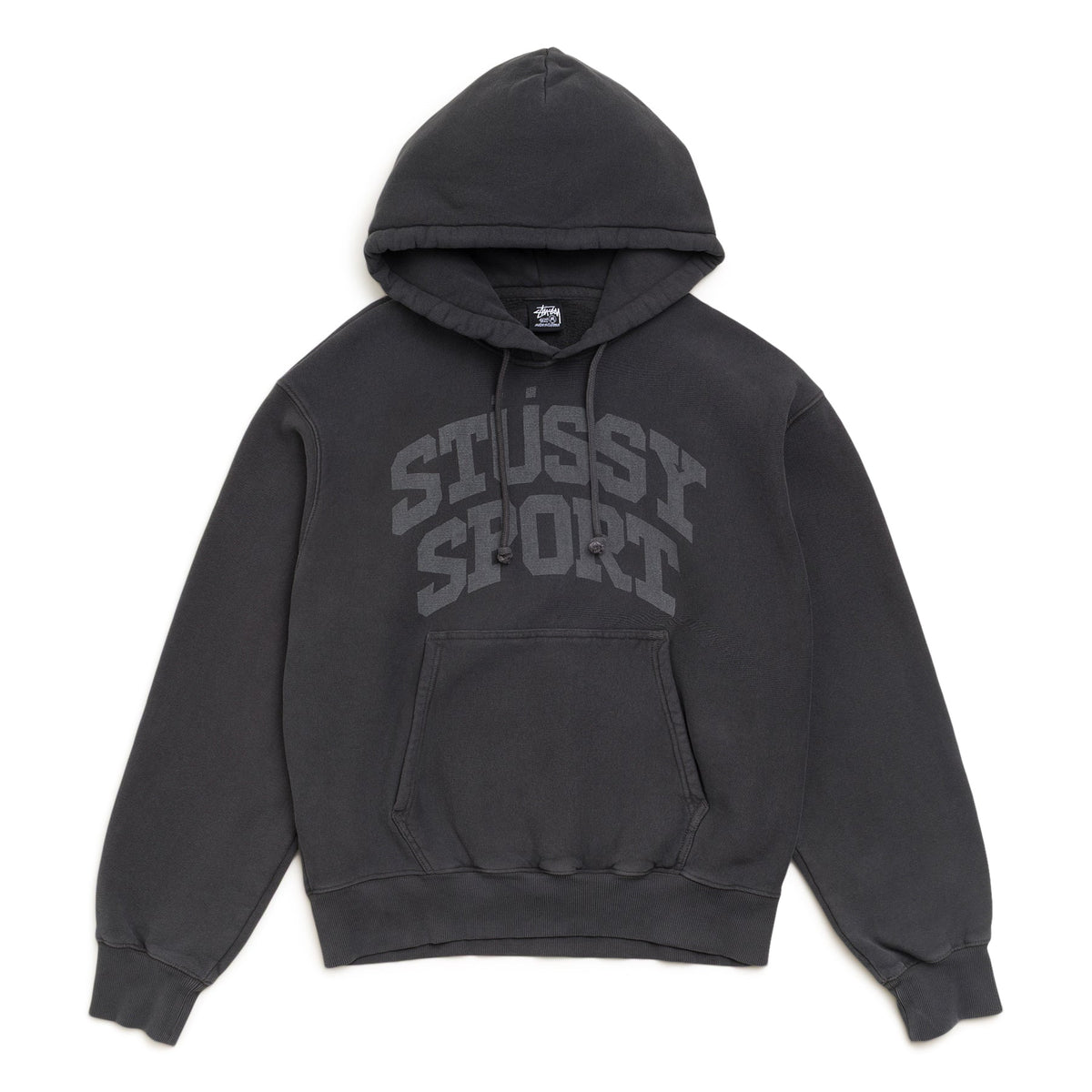 Stussy Block Sport Garment Dyed Hoodie (Faded Black)