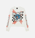 Black Cat Mens Long Sleeve Shirt - Ivory