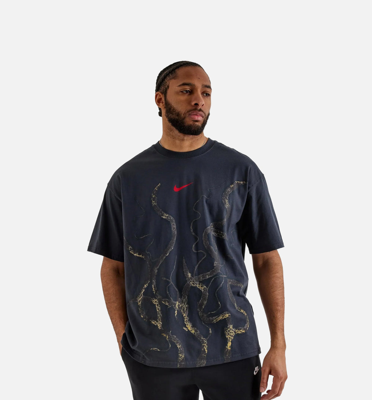 Stranger Things Max90 Mens Short Sleeve Shirt - Off Noir/University Red