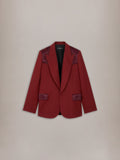 WESTERN SINGLE BREASTED STUDDED BLAZER - Brick