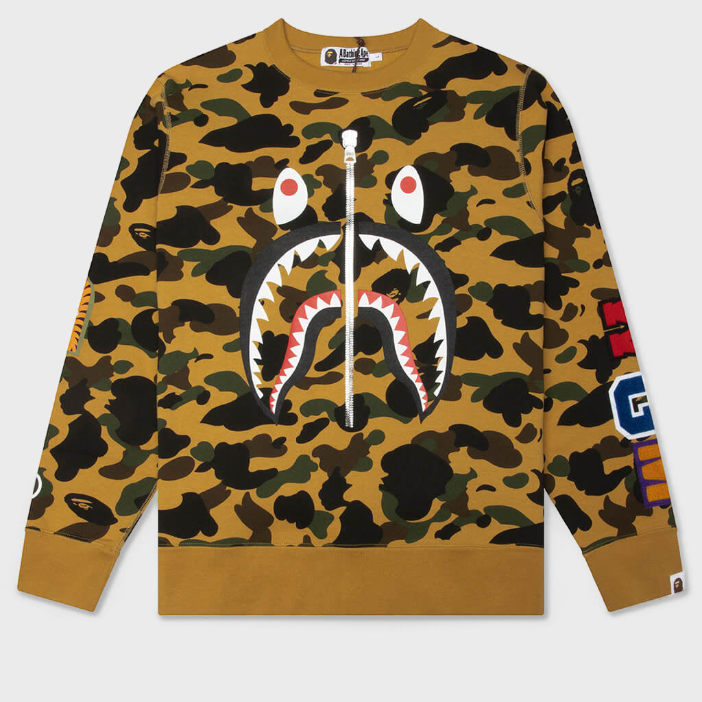 1st Camo Shark Crewneck Sweatshirt - Yellow