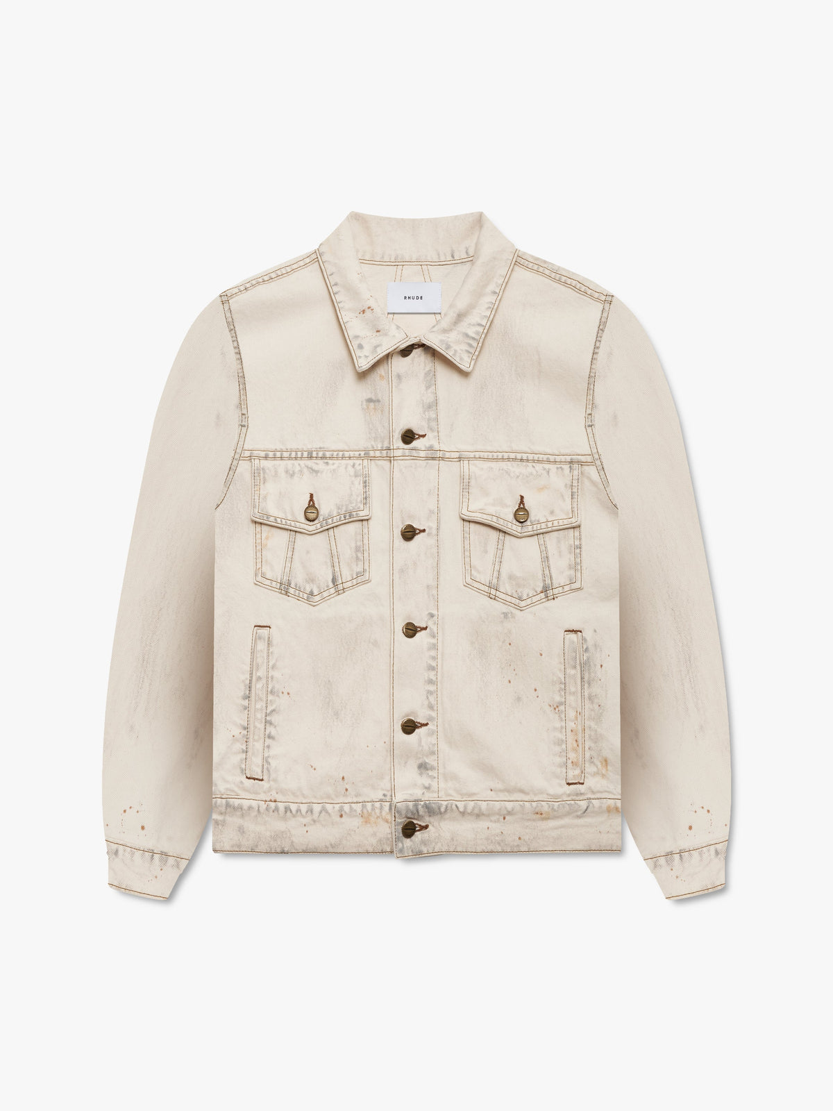 DROP-NECK DENIM TRUCKER JACKET
