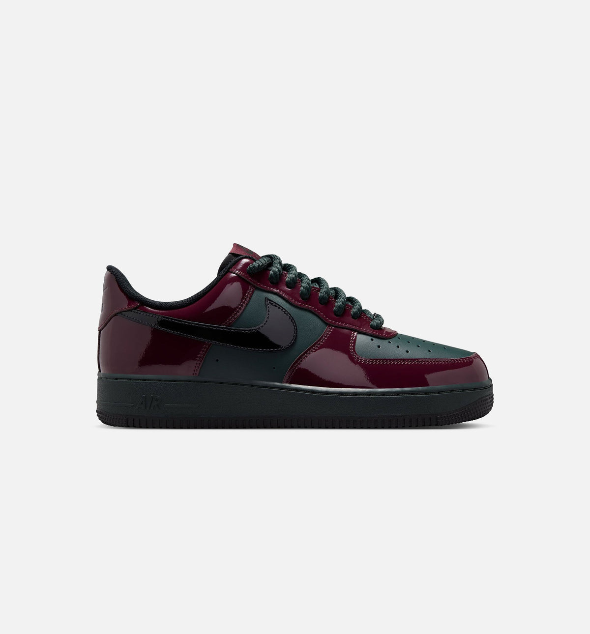 Air Force 1 Low Patent Burgundy Crush Mens Lifestyle Shoe - Black Spruce/Burgundy Crush/Black