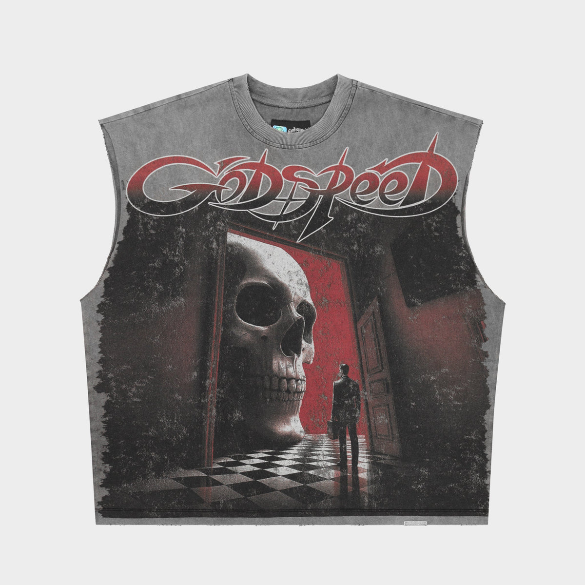 Fate’s Doorstep Sleeveless T-shirt (Grey Wash)