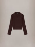 WOMEN - WOMEN'S AMIRI SOFT RIB KNIT POLO - Husk