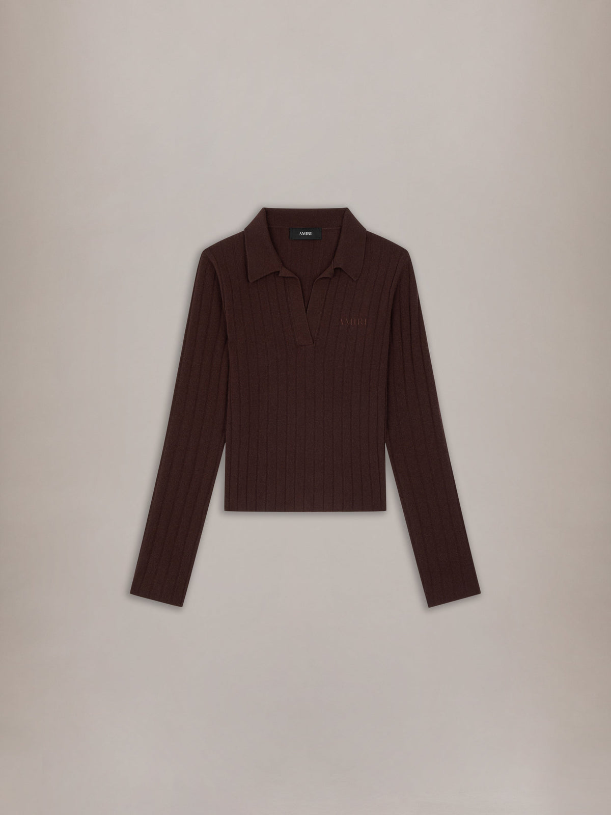 WOMEN - WOMEN'S AMIRI SOFT RIB KNIT POLO - Husk