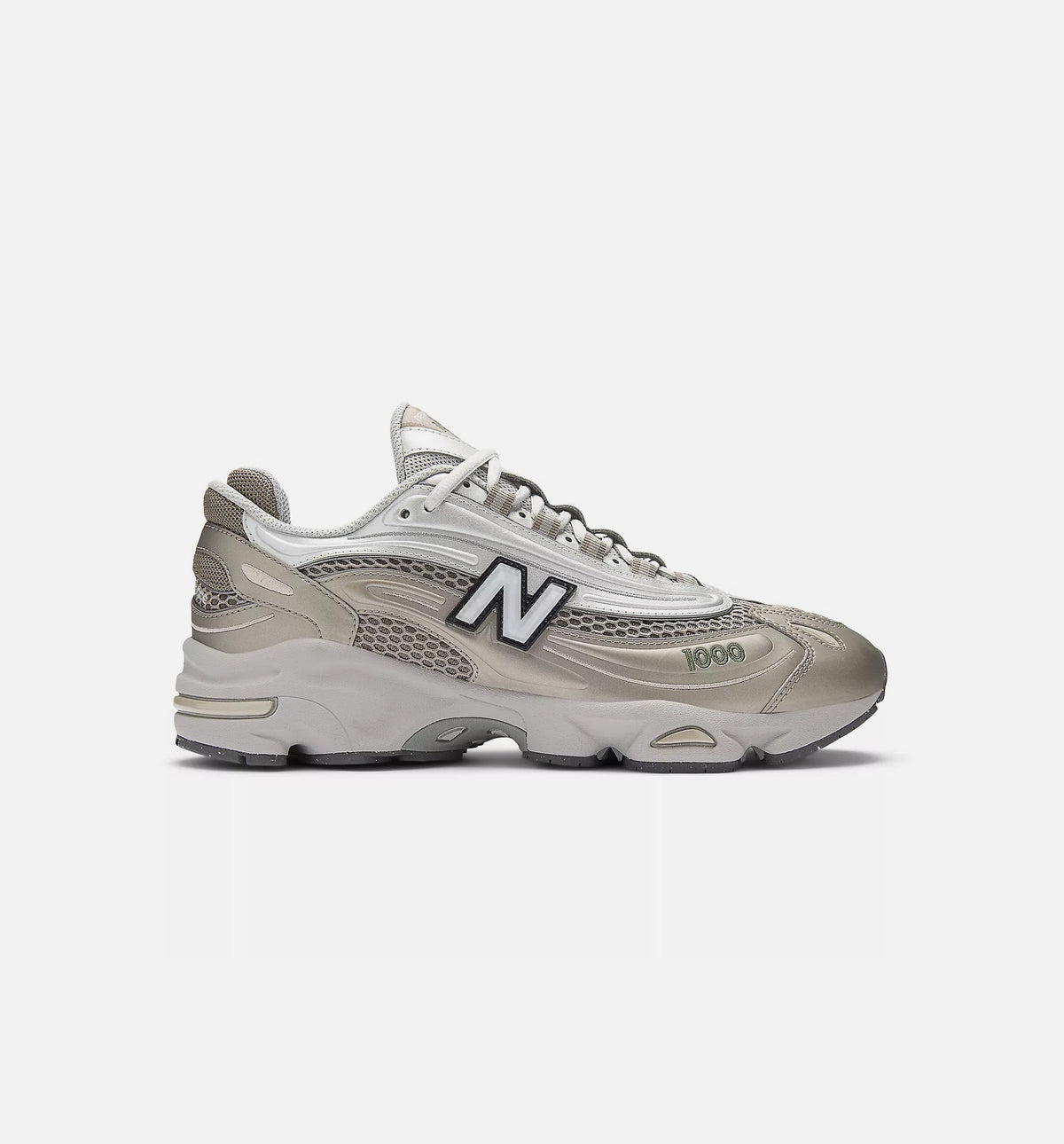1000 Mens Lifestyle Shoe - Arid Stone/Light Silver Metallic/Dark Alpine Green