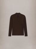 AMIRI SOFT RIB KNIT POLO - Husk