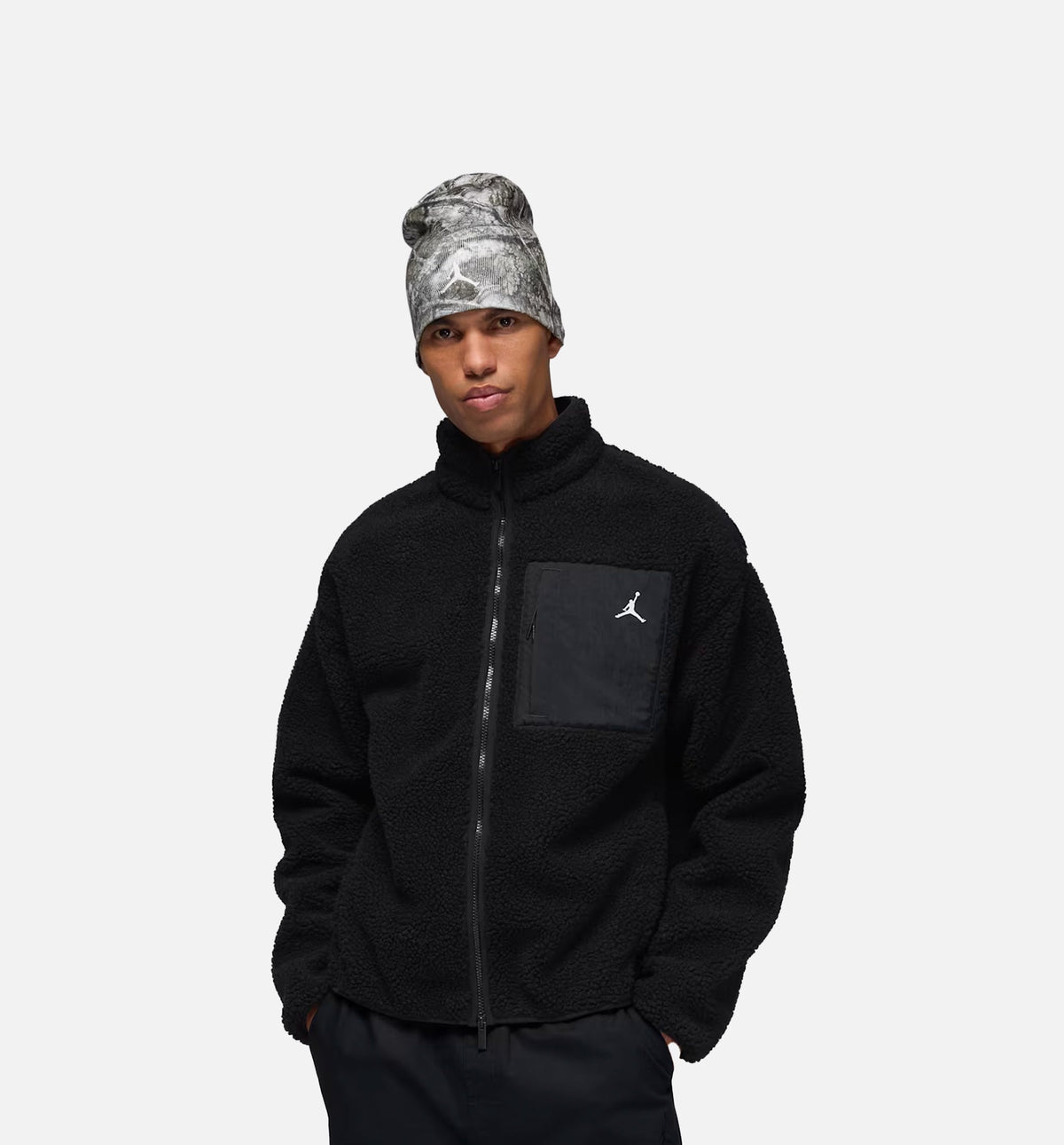 Flight Mountainside Faux Fur Mens Jacket - Black/White