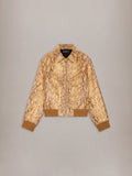 PYTHON EMBOSSED DOUBLE POCKET BLOUSON - Coffee