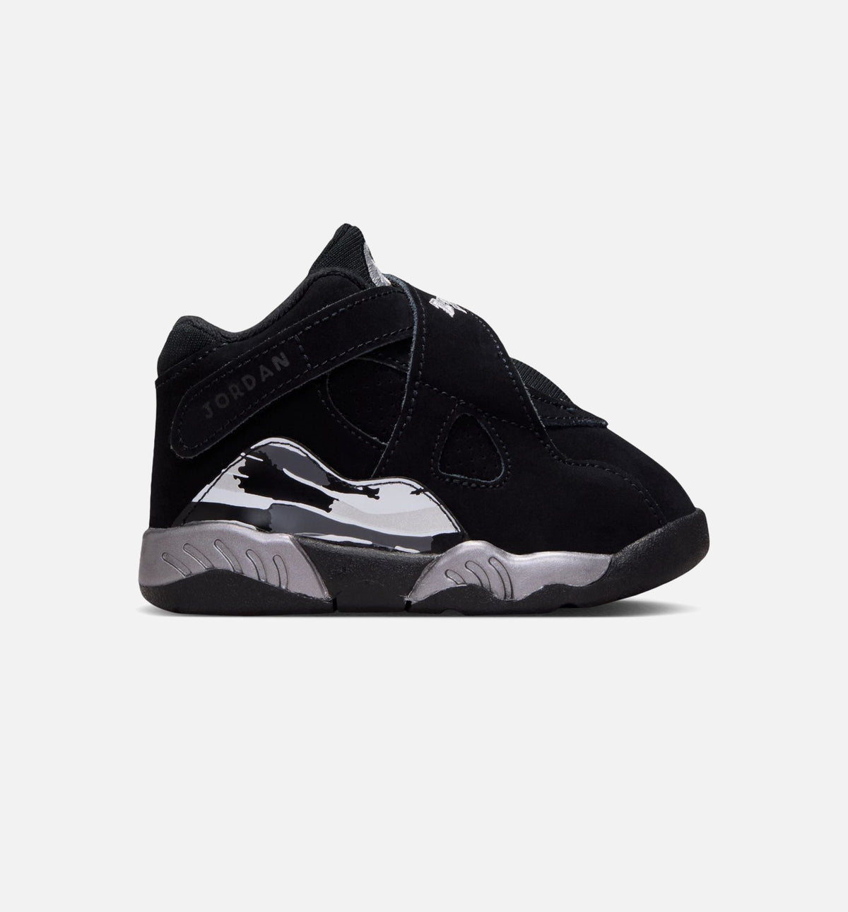 Air Jordan 8 Retro Chrome Black And Light Graphite Infant Toddler Lifestyle Shoe - Black/White/Light Graphite