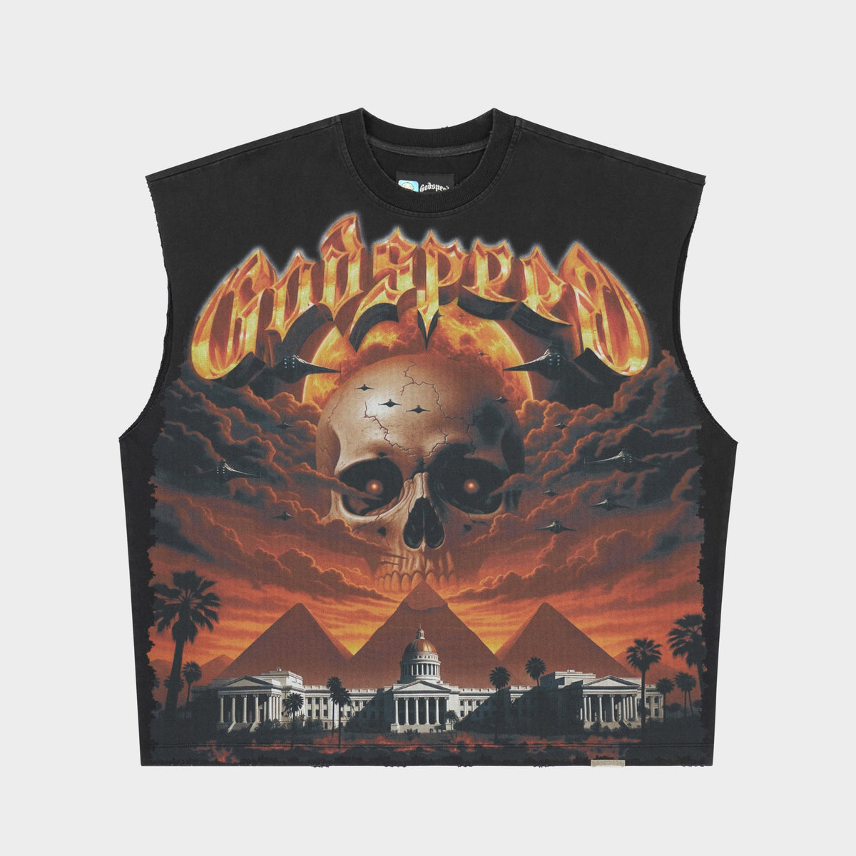 Echoes Empire Sleeveless T-shirt (Black Wash)