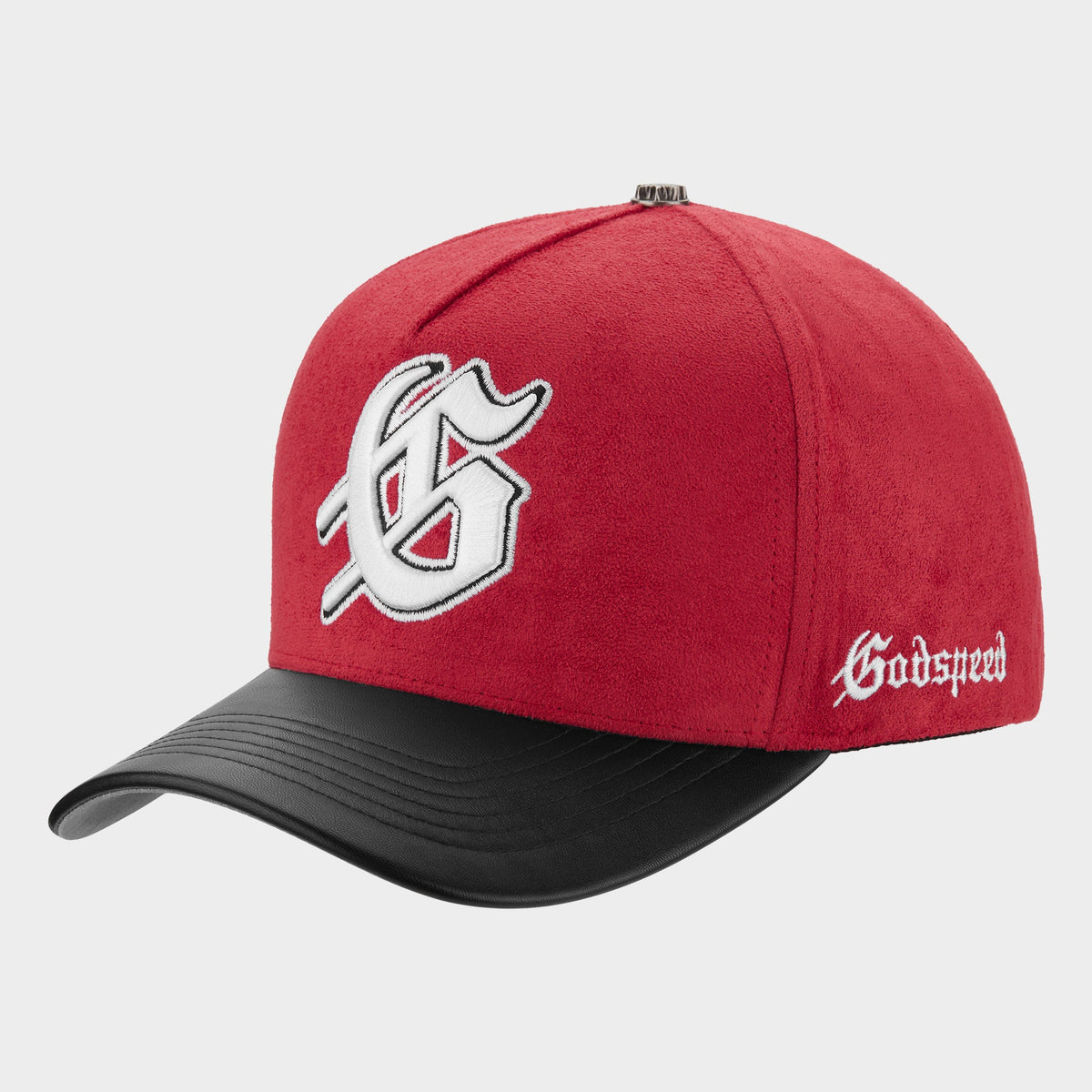Insignia Leather/Suede Hat (Red/Black)