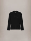 AMIRI SOFT RIB KNIT POLO - Black