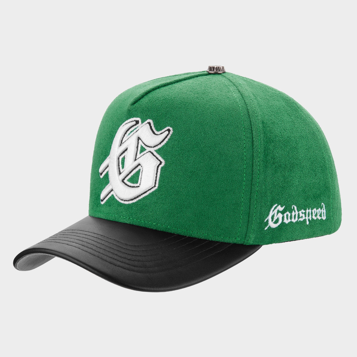 Insignia Leather/Suede Hat (Green/Black)