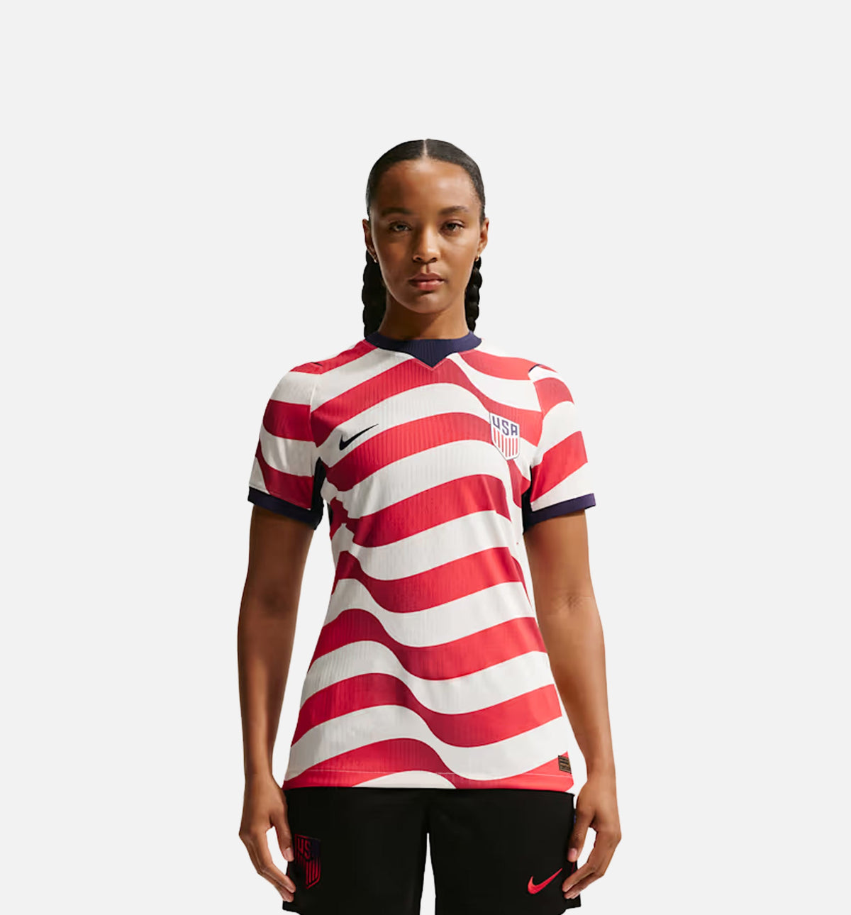 USMNT 2026/27 Match Home Aero Fit Soccer Authentic Womens Jersey - Sail/Midnight Navy/Midnight Navy