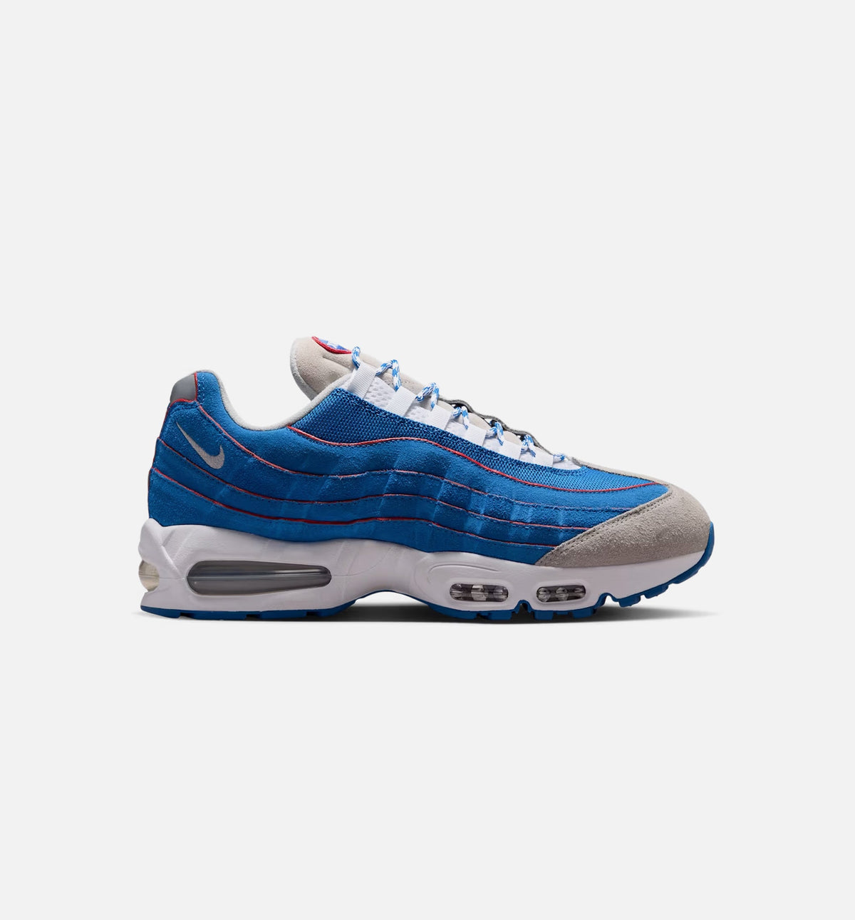 Air Max 95 OG Big Bubble Lawson Mens Lifestyle Shoe - White/Metallic Silver/Blue Sapphire/Light Smoke Grey/Action Red
