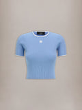 WOMEN - WOMEN'S MA RIB KNIT BABY TEE - Skyline Blue
