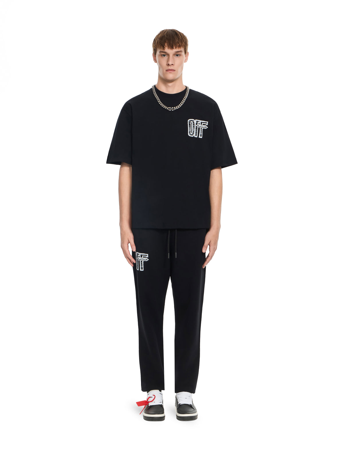 OFF WHITE Motion Arrow Skate T-Shirt BLACK 44MAA120F26J00Y