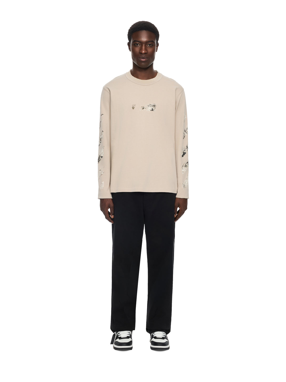OFF WHITE Spices Arrow Regular Long Sleeve T-Shirt STRING 44MAB09IF26J007
