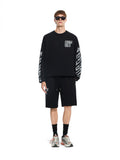 OFF WHITE Motion Arrow Skate Crewneck Sweatshirt BLACK 44MBA054F26F007