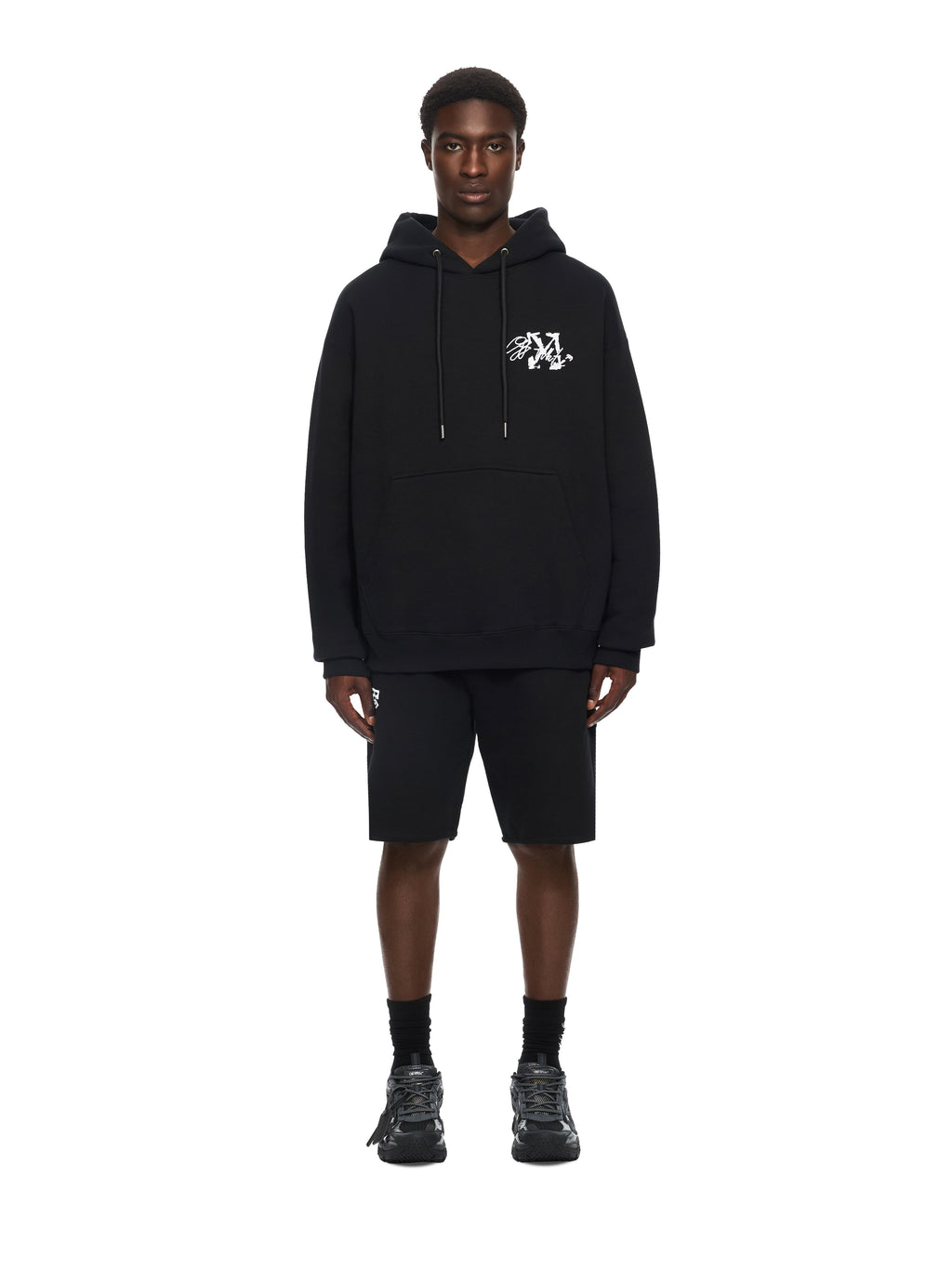 OFF WHITE Stroke 2 Arrow Skate Hoodie BLACK 44MBB085F26F007