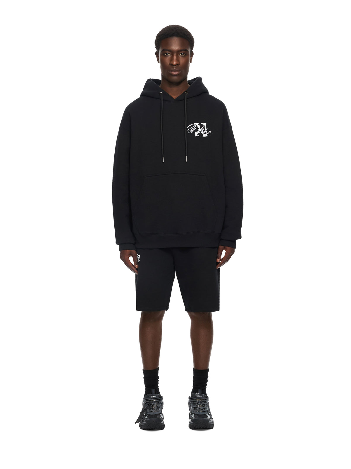 OFF WHITE Stroke 2 Arrow Skate Hoodie BLACK 44MBB085F26F007