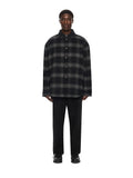 OFF WHITE Flannel Wool Padded Overshirt Coat BLACK 44MER09TF26F001