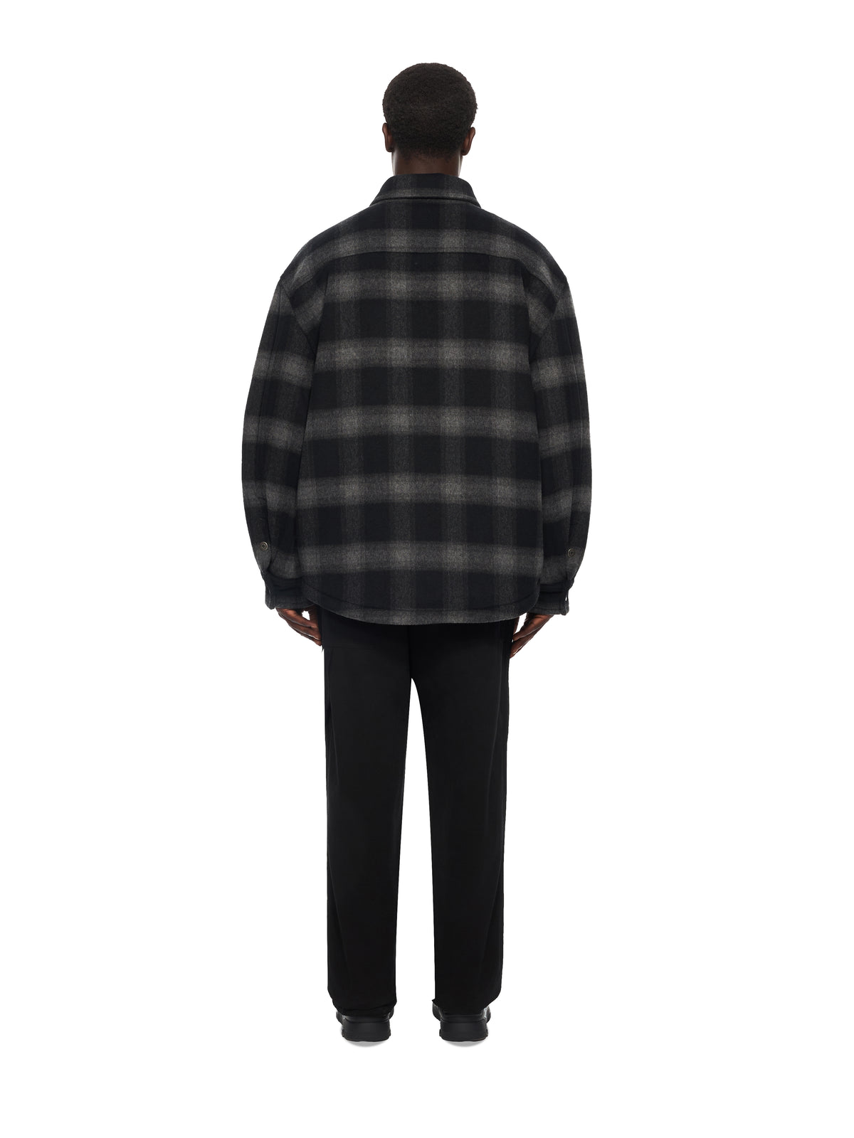 Flannel Wool Padded Overshirt Coat