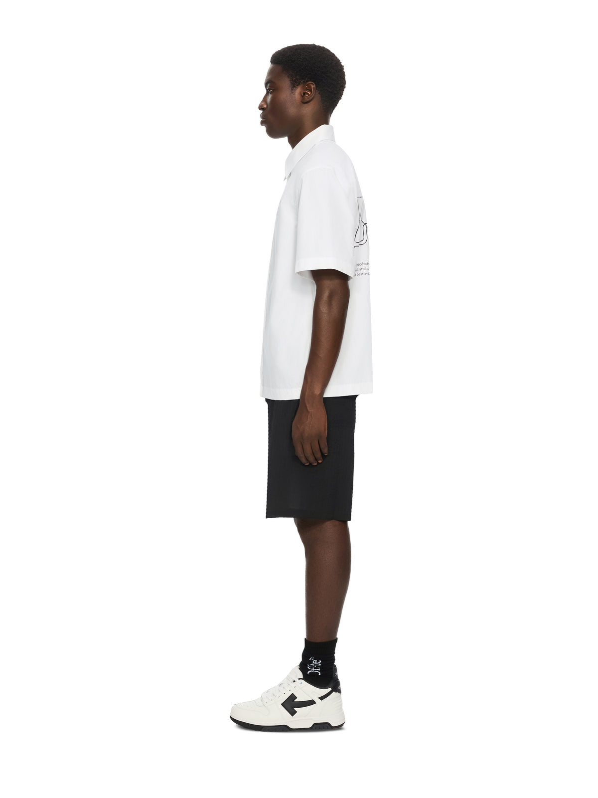 Off Line Half Arrow Poplin Slim Bowling Shirt