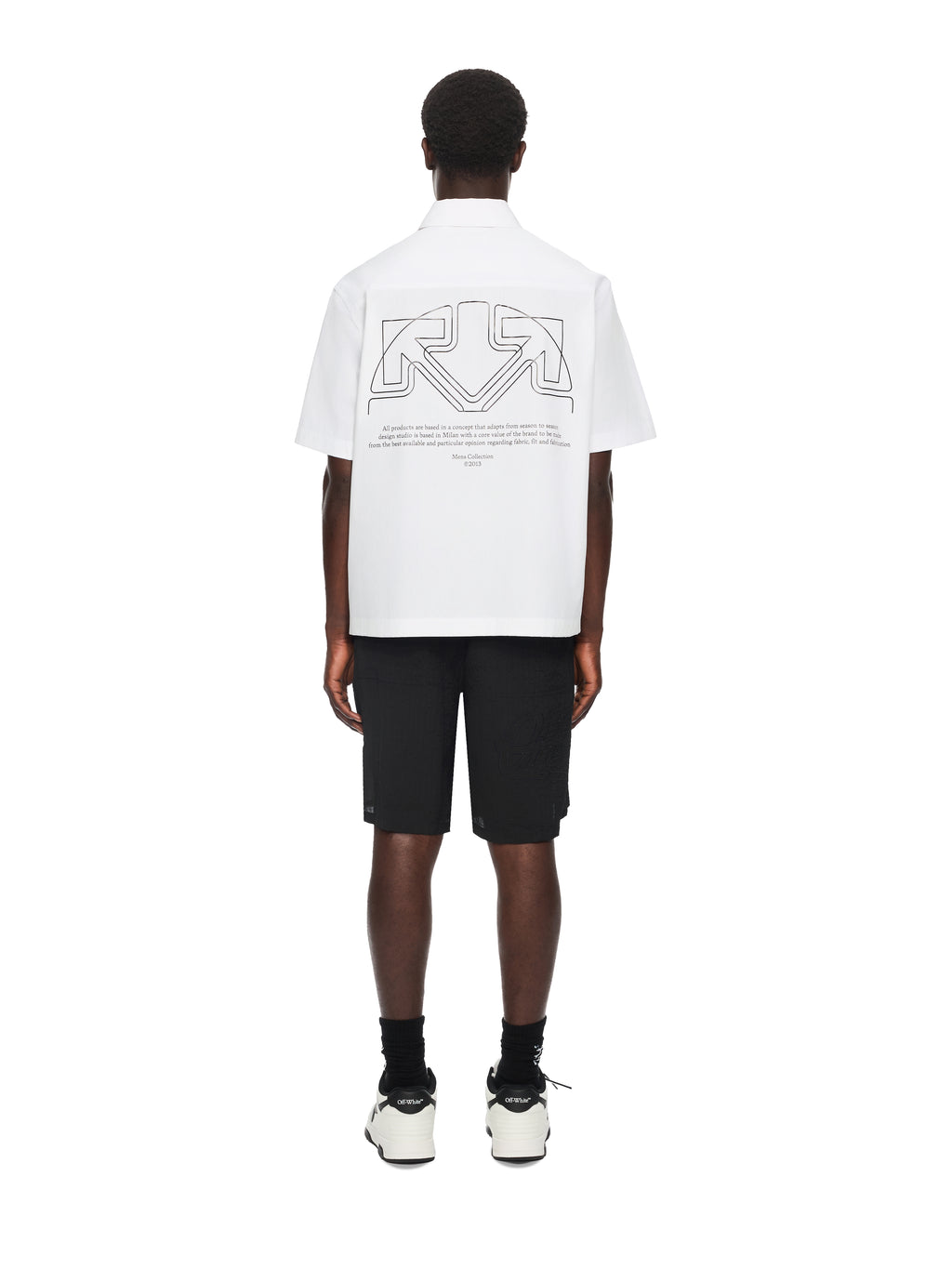 Off Line Half Arrow Poplin Slim Bowling Shirt