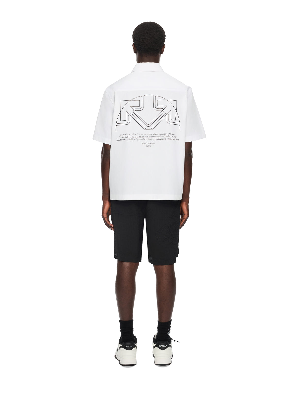 Off Line Half Arrow Poplin Slim Bowling Shirt