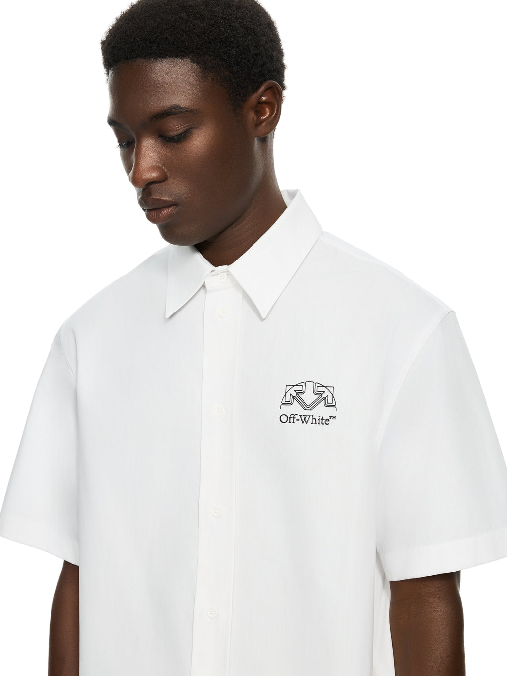 Off Line Half Arrow Poplin Slim Bowling Shirt