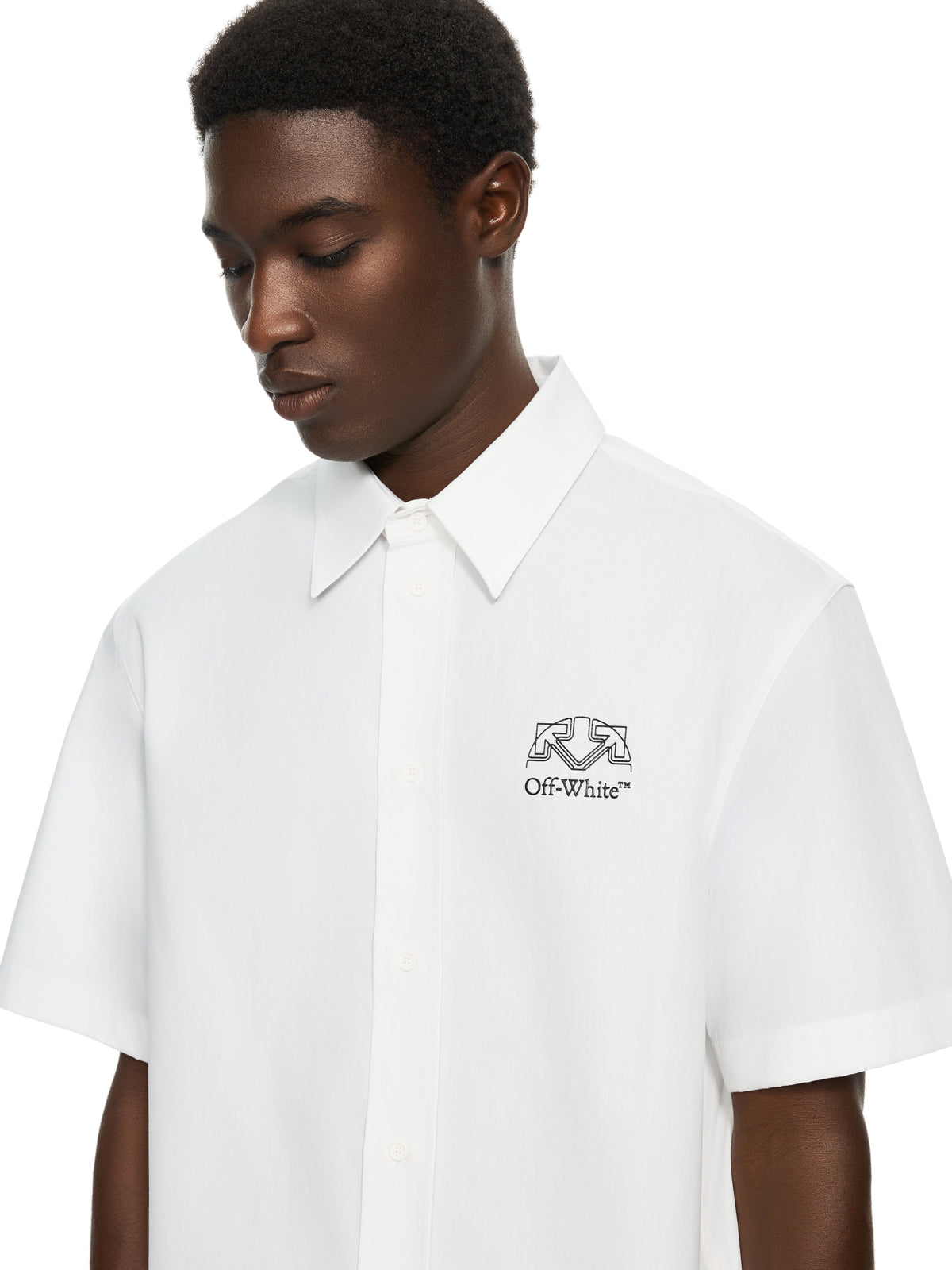 Off Line Half Arrow Poplin Slim Bowling Shirt