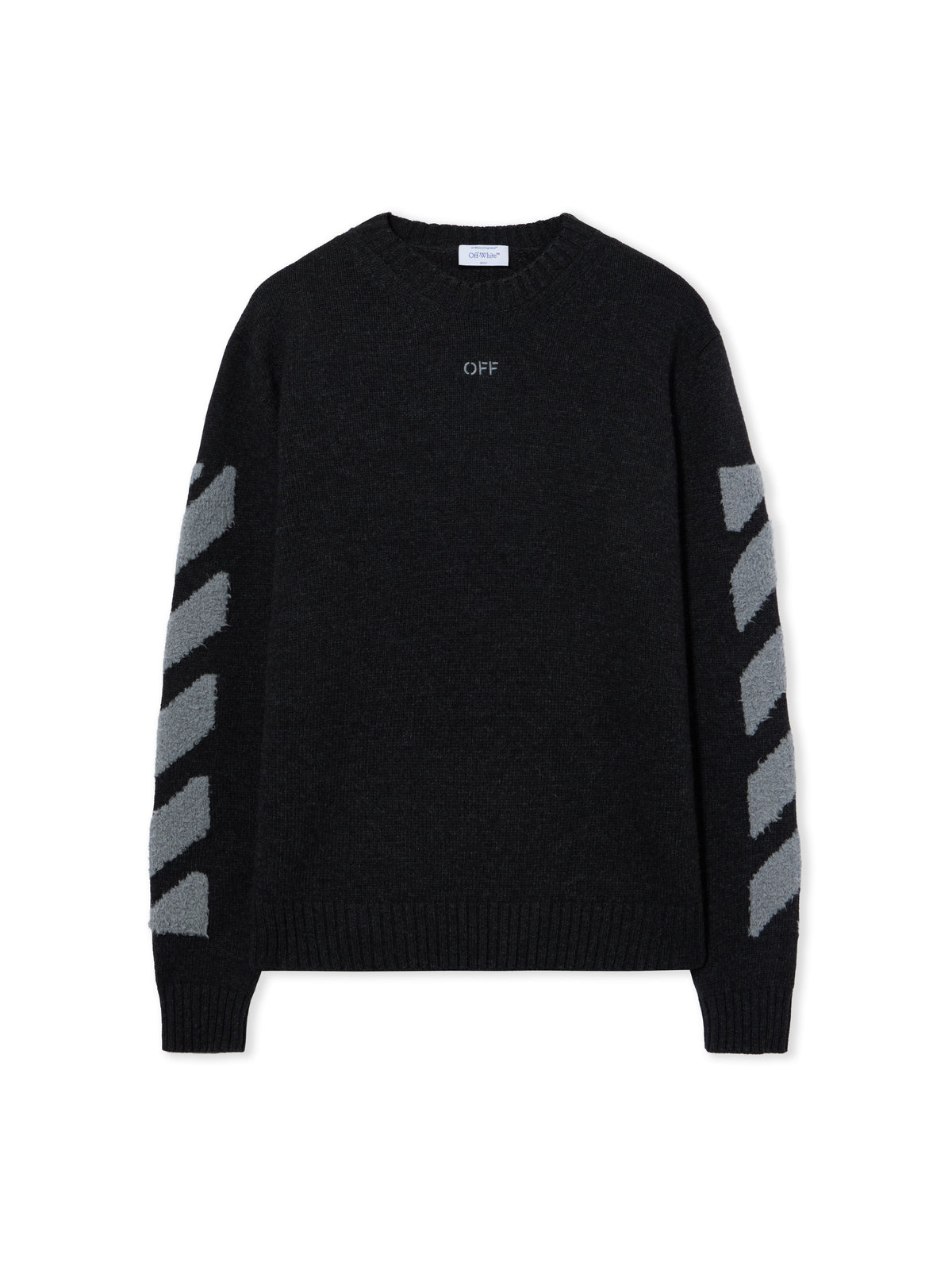 Diagonals Fuzzy Knit Crewneck