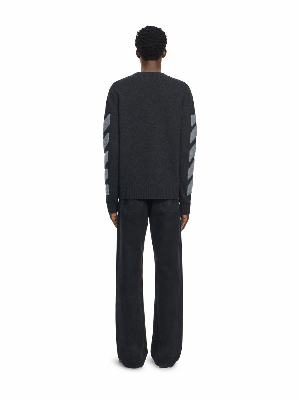Diagonals Fuzzy Knit Crewneck