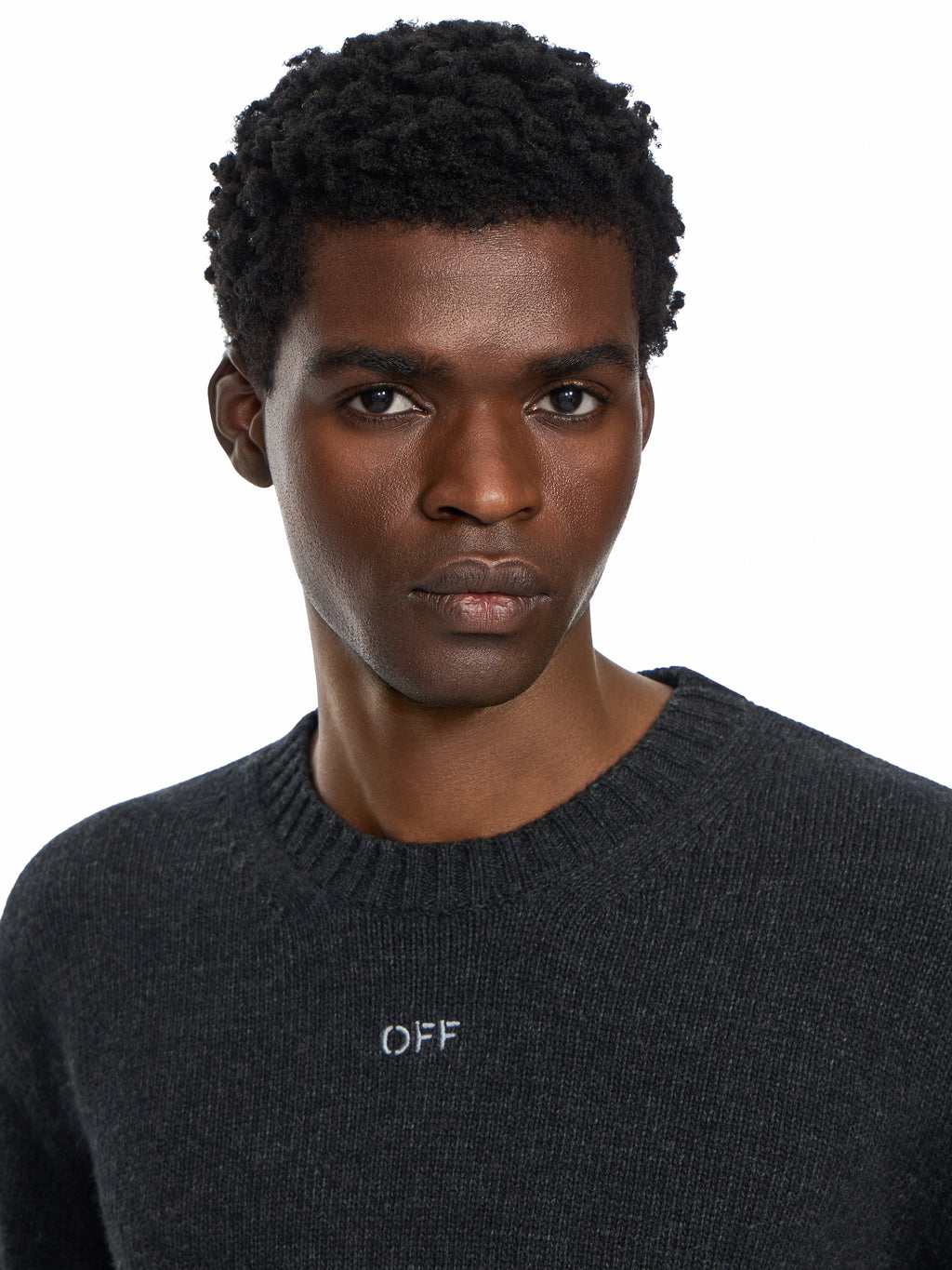 Diagonals Fuzzy Knit Crewneck