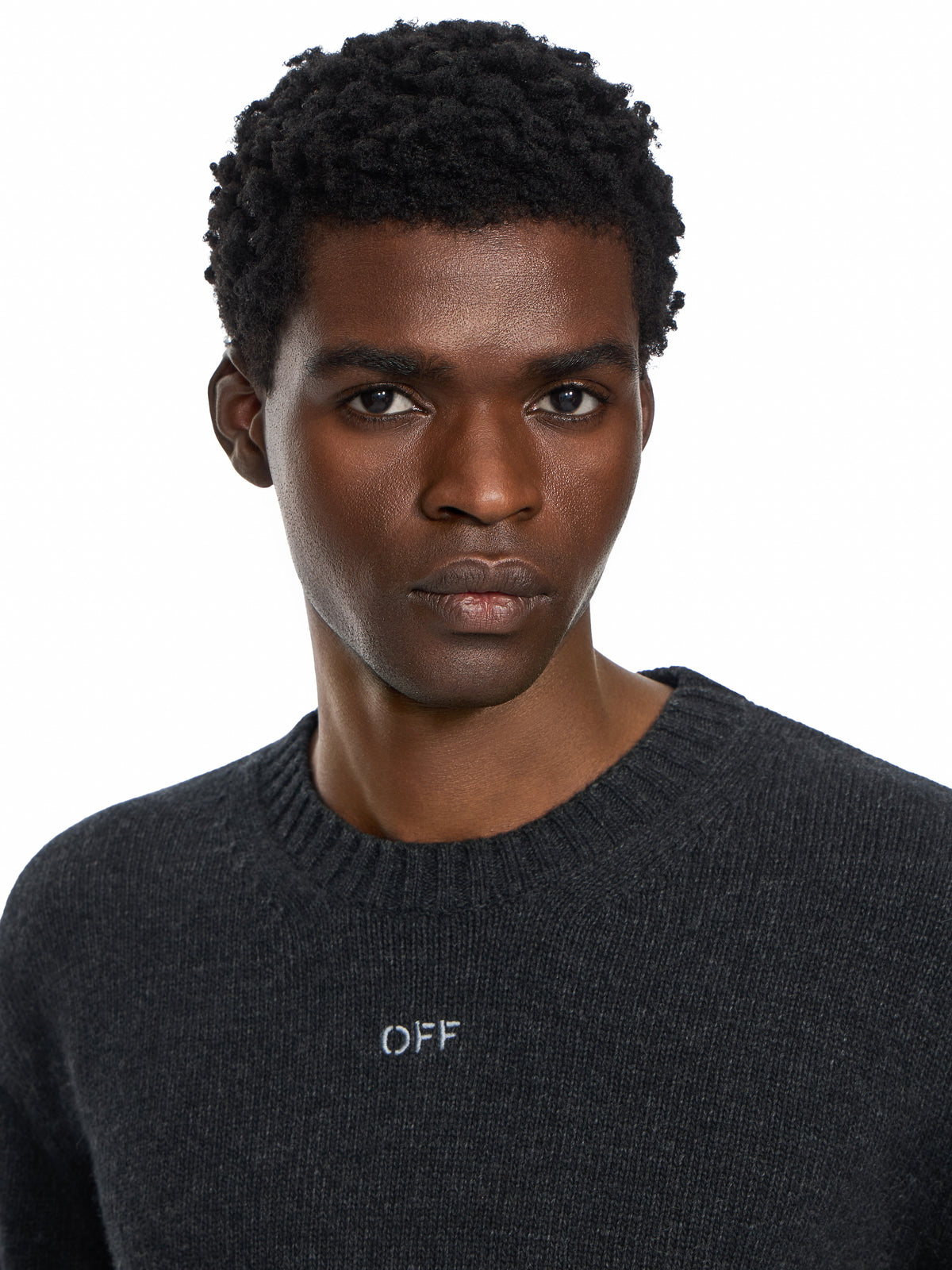 Diagonals Fuzzy Knit Crewneck